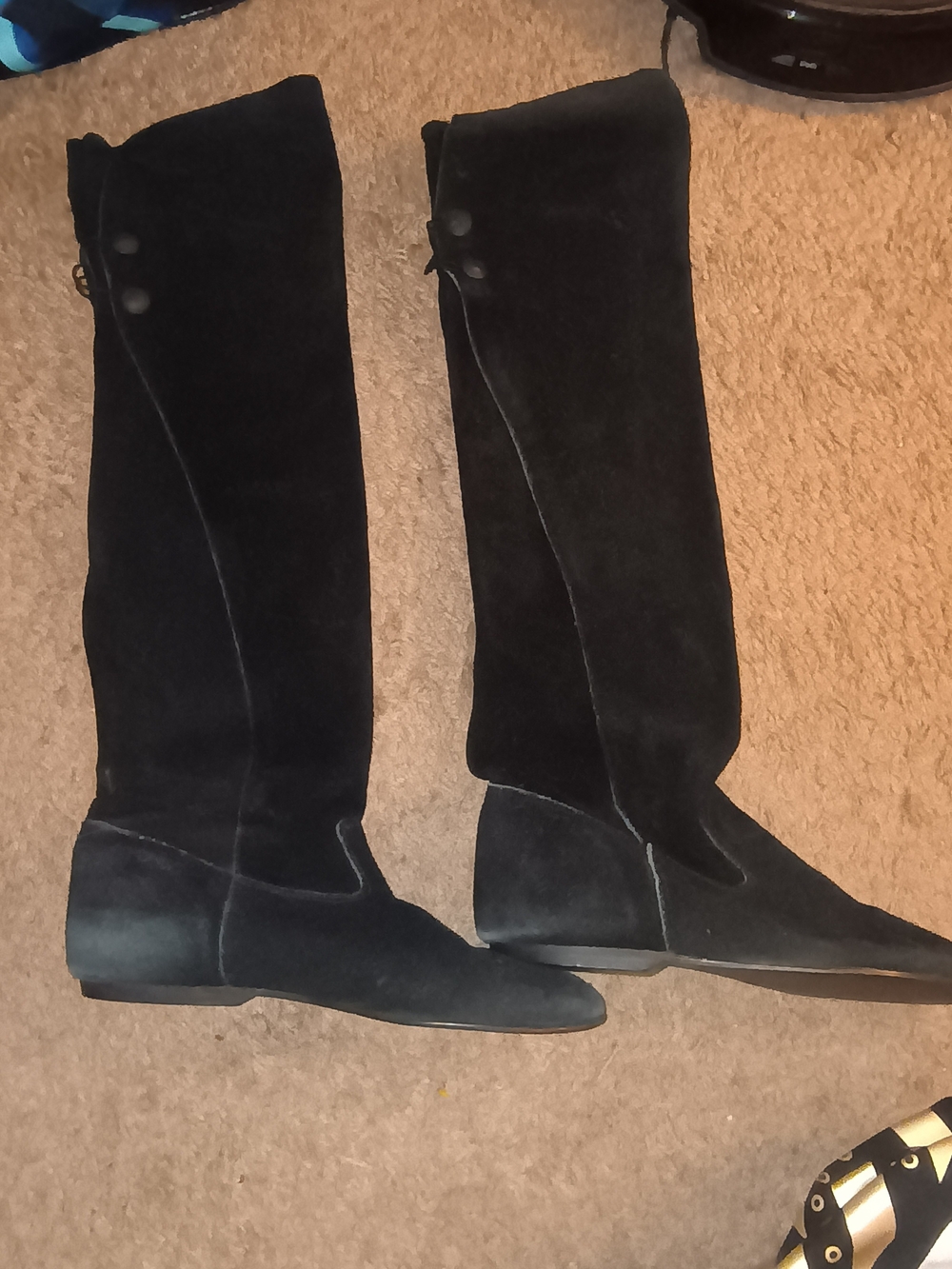 Newport News Black Over-the-Knee Suede Boots